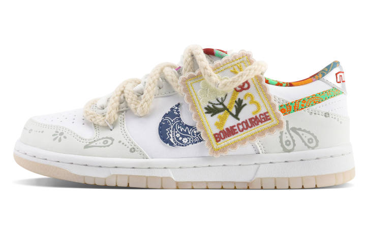 Nike Nike Dunk Low top Skateboard Shoes GS White Multicolor