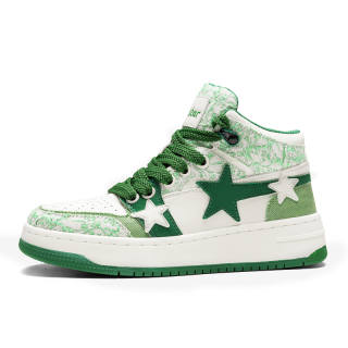 NAKAJ Abrasion Resistant Balance High top Skateboard Shoes Unisex White Green
