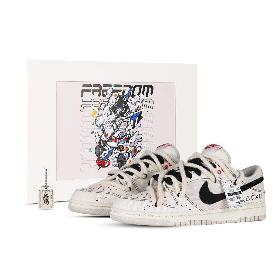 Nike Nike Dunk Low Slip Resistant Abrasion Resistant Low top Skateboard Shoes Men's Black White