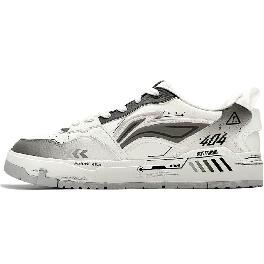 Li-Ning Li Ning Original Era Cushioning Abrasion Resistant Height Increasing Low top Skateboard Shoes Men's White Gray