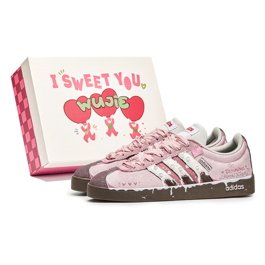 Adidas Adidas Cream Pink Cushioning Low top Skateboard Shoes Unisex Pink Brown