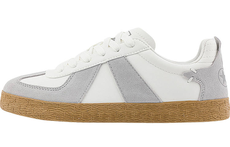 Kappa Textile, Synthetic Leather, Split Cow Leather Low top Skateboard Shoes Unisex White Gray