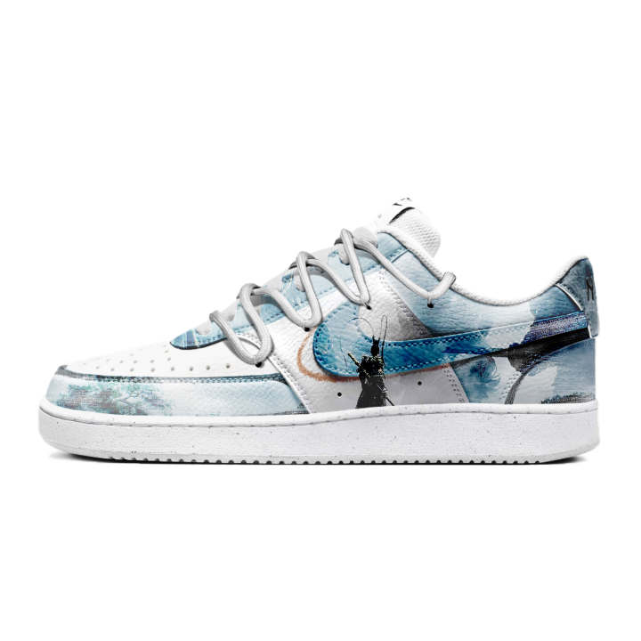 Nike Nike Court Vision 1 Slip Resistant Abrasion Resistant Low top Skateboard Shoes Men's Blue White