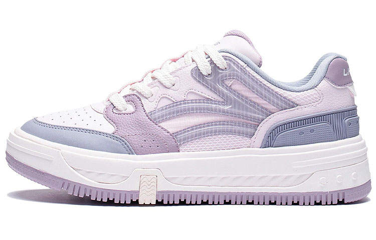 Li-Ning Li Ning Floating Slip Resistant Abrasion Resistant Low top Skateboard Shoes Women's Pink Purple