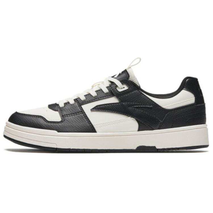 Anta Yuan Qi Synthetic Leather Slip Resistant Abrasion Resistant Low top Skateboard Shoes Men's Black White