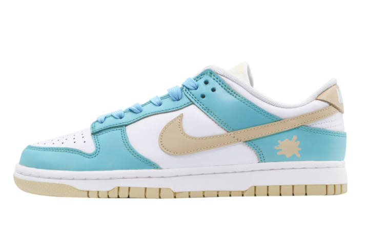 Nike Nike Dunk Low 'Team Gold' Low top Skateboard Shoes Men's Beige White Blue