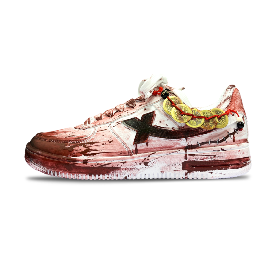 XTEP Air Force 1 Slip Resistant Cushioning Low top Skateboard Shoes Men's White Red