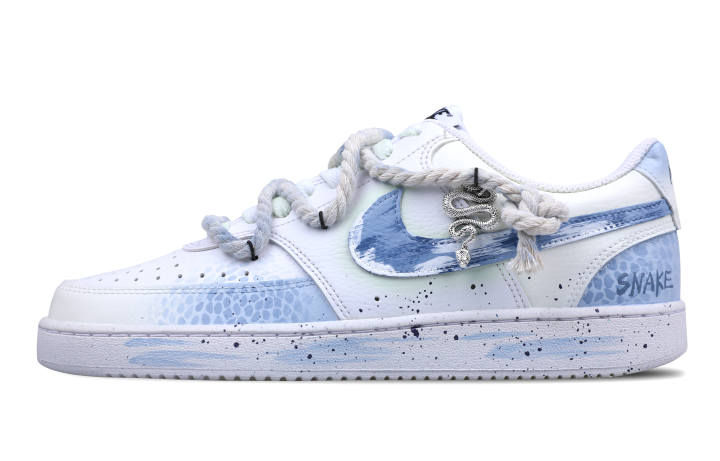 Nike Nike Court Vision 1 Slip Resistant Abrasion Resistant Low top Skateboard Shoes Men's White Blue