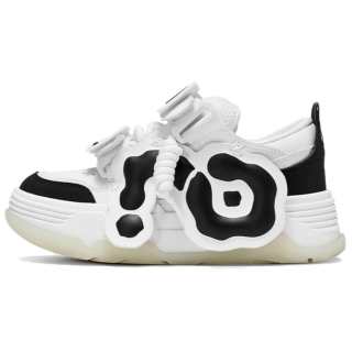 CN Skate Black White Slip Resistant, Abrasion Resistant, Lightweight, Height Increasing Low top Skateboard Shoes Unisex