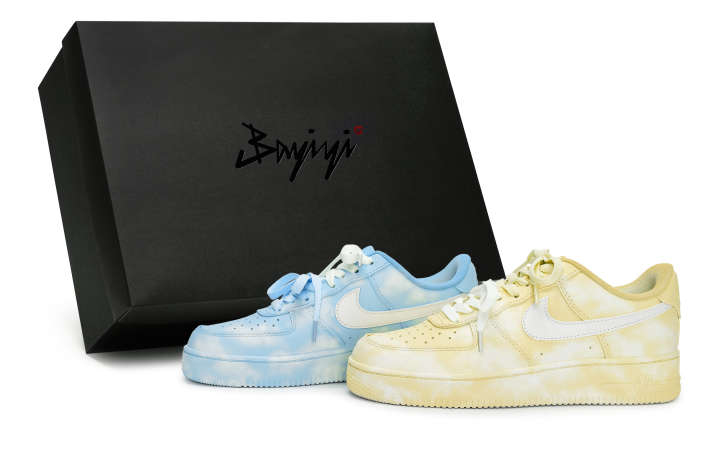 Nike Nike Air Force 1 Low top Skateboard Shoes Unisex White Yellow Blue
