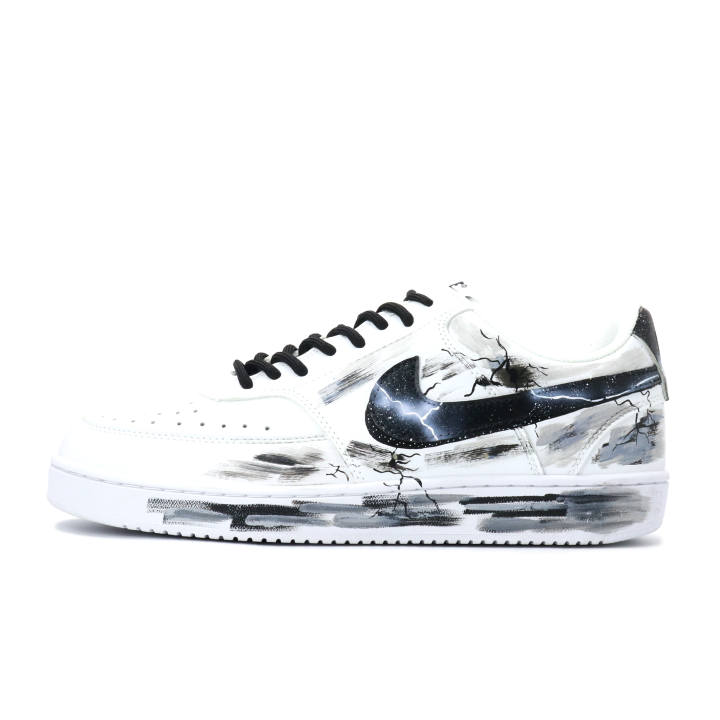 Nike Nike Court Vision 1 Lightweight And Breathable Low top Skateboard Shoes Men's Black White