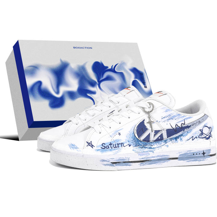 Nike Nike Court Legacy Box Action, Fractured Time, Special Shoe Box Slip Resistant, Abrasion Resistant, Lightweight Low top