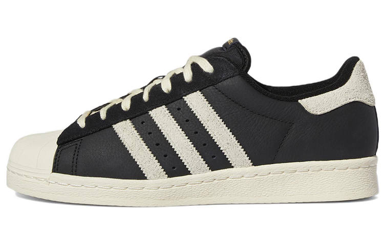 Adidas Originals Superstar 82 Leather Abrasion Resistant Lightweight Low top Skateboard Shoes Unisex Black White