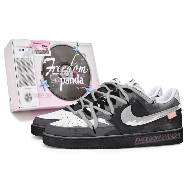 Nike Nike Court Vision 1 Freedom Panda, Box, Lone Hunter Slip Resistant Abrasion Resistant Low top Skateboard Shoes Men's