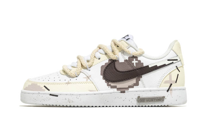 Nike Nike Court Vision 1 Mad Creation, Twilight Heartfelt Low top Skateboard Shoes Men's Beige