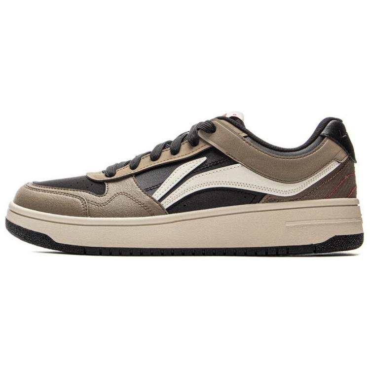 Li-Ning Li Ning Tianji Slip Resistant Cushioning Abrasion Resistant Lightweight Low top Skateboard Shoes Men's Brown Black