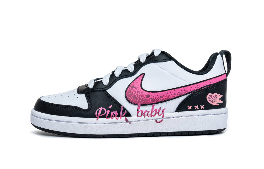 Nike Nike Court Borough Slip Resistant Abrasion Resistant Low top Skateboard Shoes GS Black