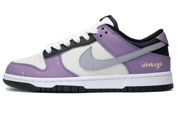 Nike Nike Dunk Low Taro Slip Resistant Abrasion Resistant Low top Skateboard Shoes Unisex Gray Purple