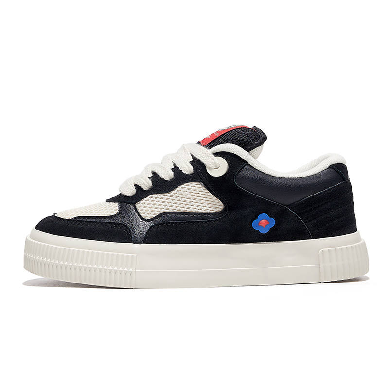 FEIYUE Abrasion-Resistant Breathable Low-top Skateboard Shoes Women's Black Beige