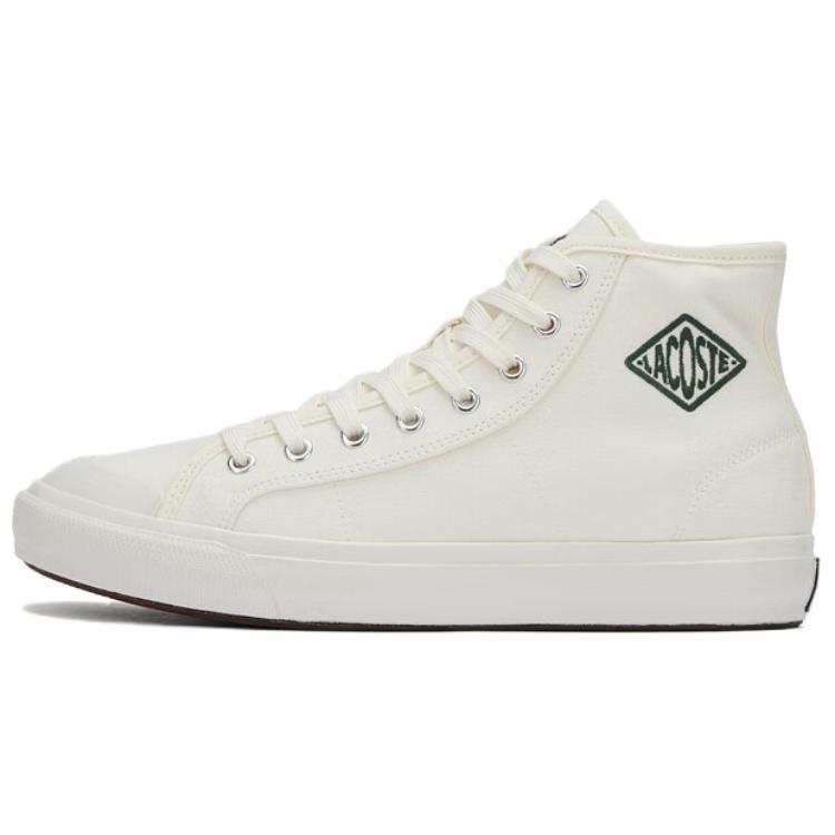 LACOSTE Backcourt High top Skateboard Shoes Men's Ecru