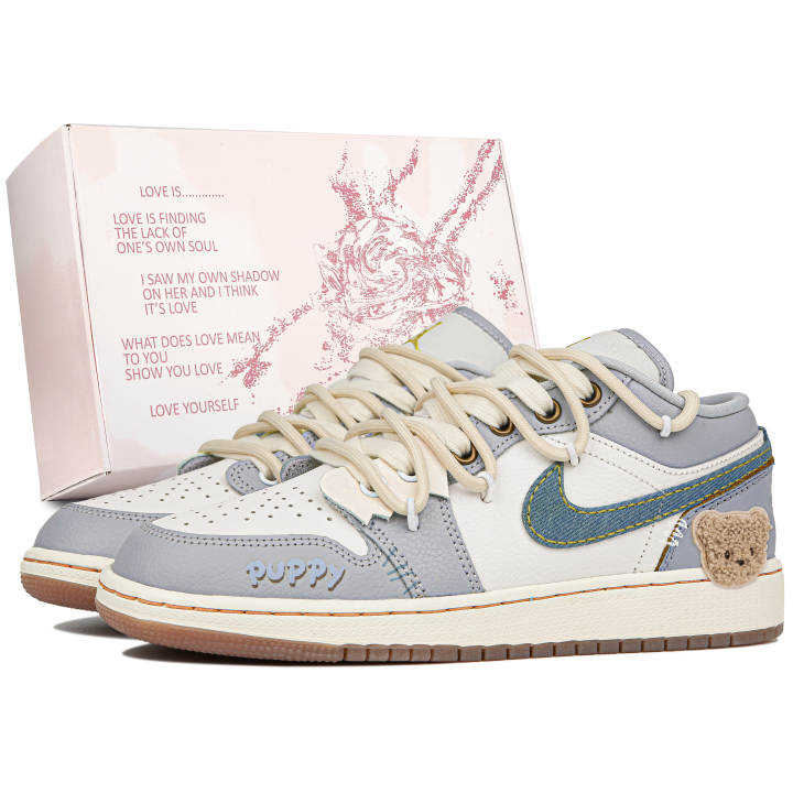 Jordan Jordan Air Jordan 1 Low top Skateboard Shoes Women's Steel Blue