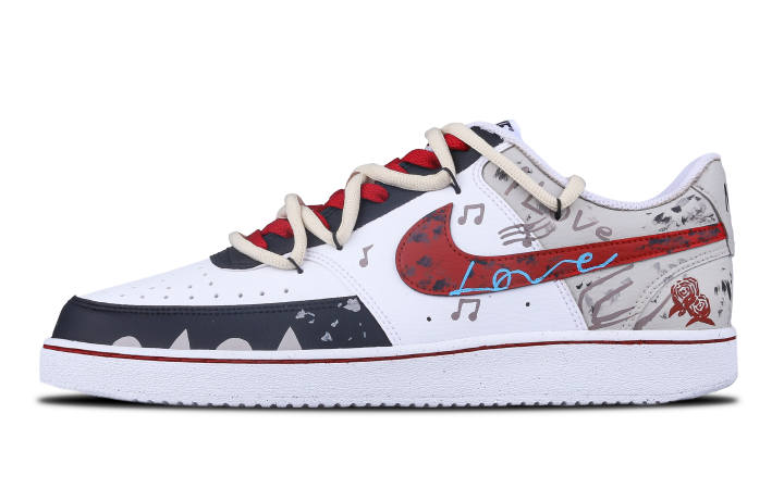 Nike Nike Court Vision 1 Blank Stare Starry Sky, Red Mountain, Versatile Couple Trendy Abrasion Resistant Abrasion Resistant