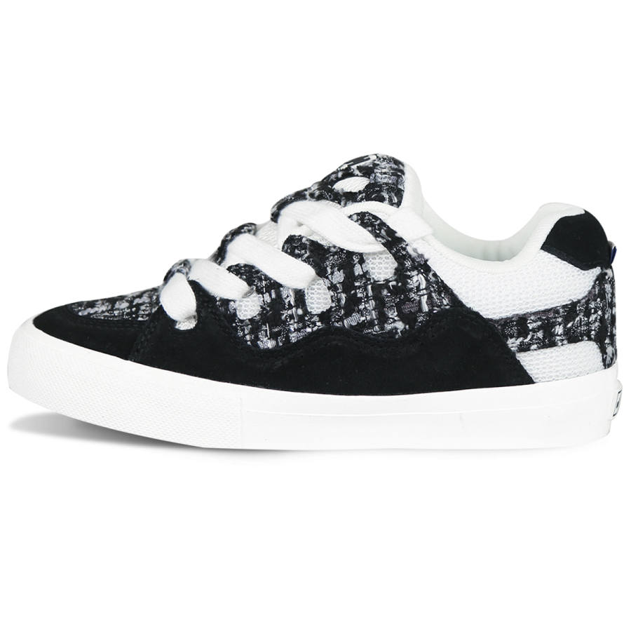 Ollieskate Classic And Versatile, White & Black, Chanel Inspired Fabric Puffy Shoes