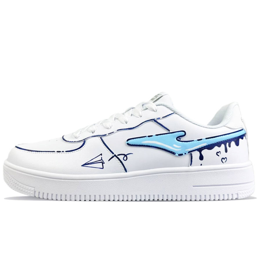Erke Cushioning, Wear Resistant Low top Skateboard Shoes Men's White