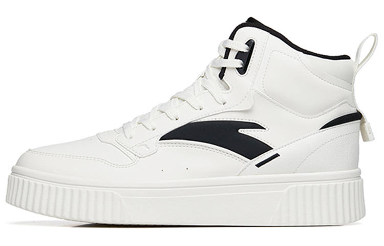 Anta Life Collection Slip Resistant Slip Resistant High top Skateboard Shoes Men's White Black