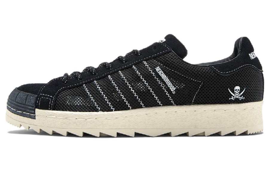 Adidas Originals x NEIGHBORHOOD X CLOT SUPERSTAR Comfortable Low top Skateboard Shoes Unisex Black