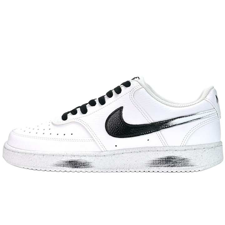 Nike Nike Court Vision 1 Ink Dash Style Abrasion Resistant Low top Skateboard Shoes Unisex White