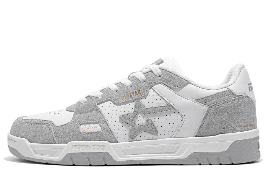 RIPSTAR SKBD Chic Concrete Fashion Line, Gray Shades Retro Sports Slip Resistant Abrasion Resistant