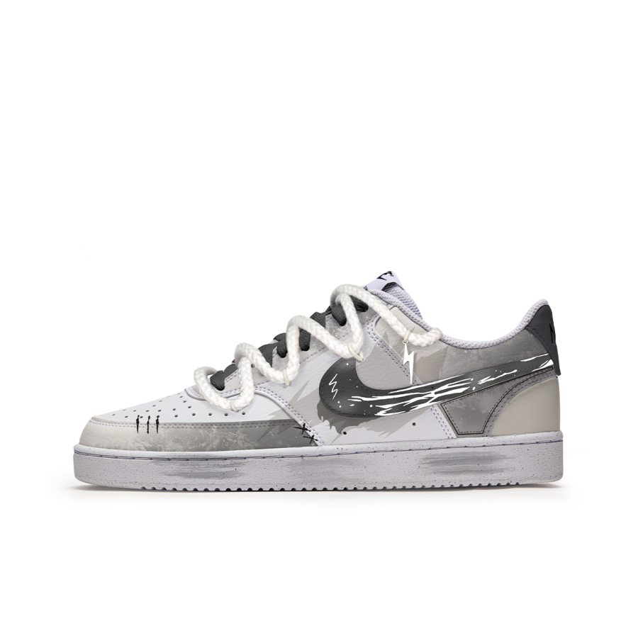 Nike Nike Court Vision Climax Moment Slip Resistant Low top Skateboard Shoes Men's Gray White
