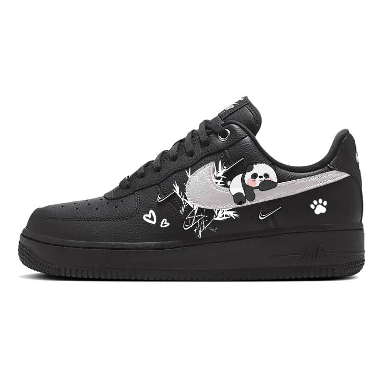 Nike Nike Air Force 1 Slip Resistant Cushioning Abrasion Resistant Breathable Low top Skateboard Shoes Women's Black White