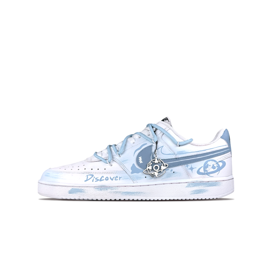 Nike Nike Court Vision 1 Low top Skateboard Shoes Unisex White Blue