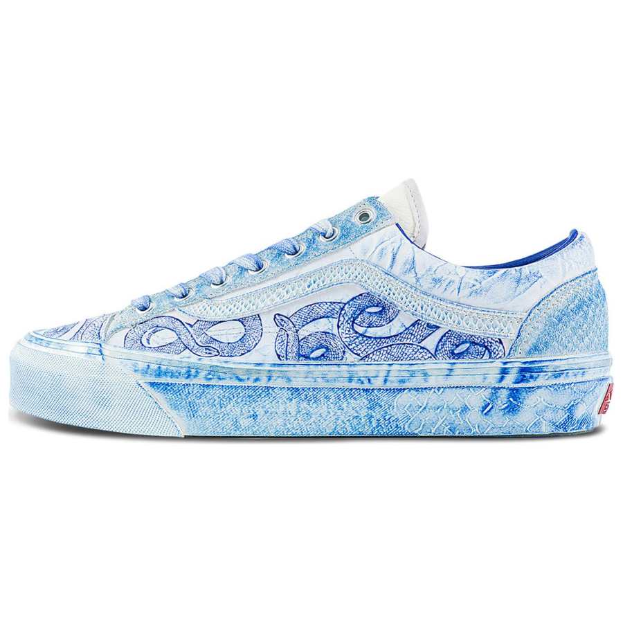 Vans Abrasion Resistant Low top Skateboard Shoes Unisex White Blue