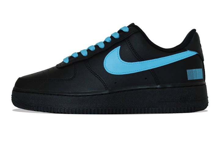 Nike Nike Air Force 1 Low top Skateboard Shoes Men's Black Blue