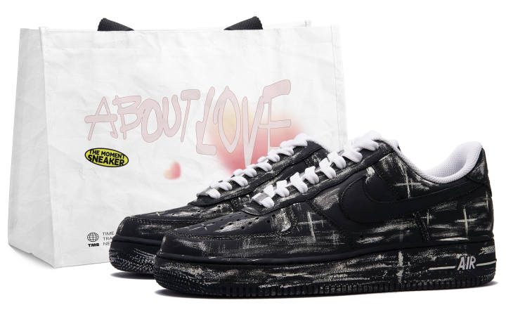 Nike Nike Air Force 1 Slip Resistant Abrasion Resistant Low top Skateboard Shoes Unisex Black