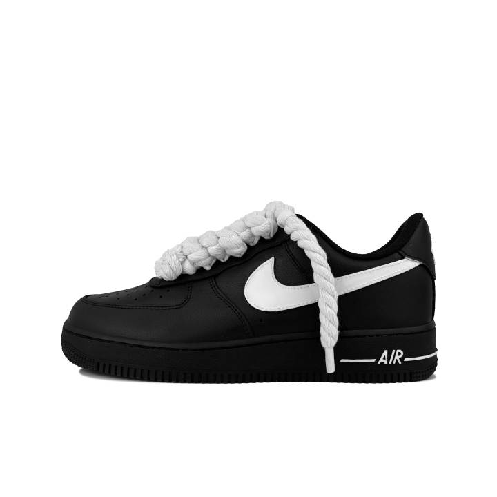 Nike Nike Air Force 1 Slip Resistant Abrasion Resistant Low top Skateboard Shoes Unisex Black White