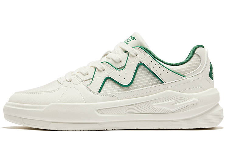 Erke White Peach Oolong 2.0lite Slip Resistant Abrasion Resistant Low top Skateboard Shoes Men's White Green