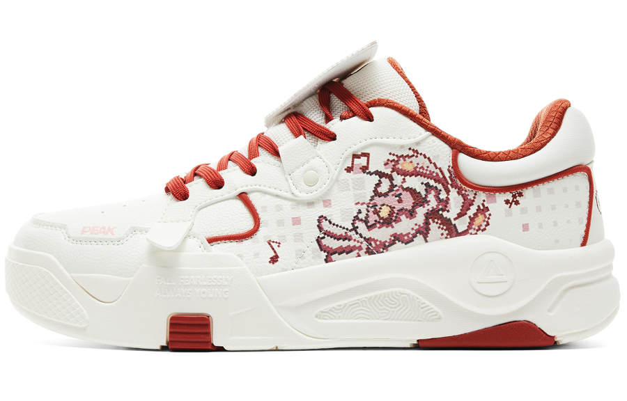 PEAK PEAK Skateboard Shoes Men's Low Top Super Light White Red