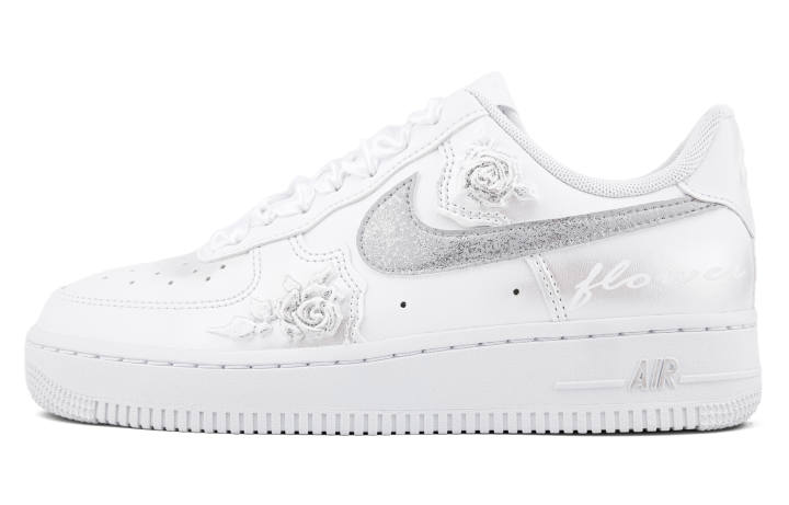 Nike Nike Air Force 1 Slip Resistant, Abrasion Resistant, Lightweight Low top Skateboard Shoes Women's Silver White