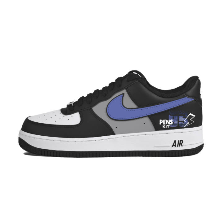 Nike Nike Air Force 1 Abrasion Resistant Low top Skateboard Shoes Unisex Black Blue