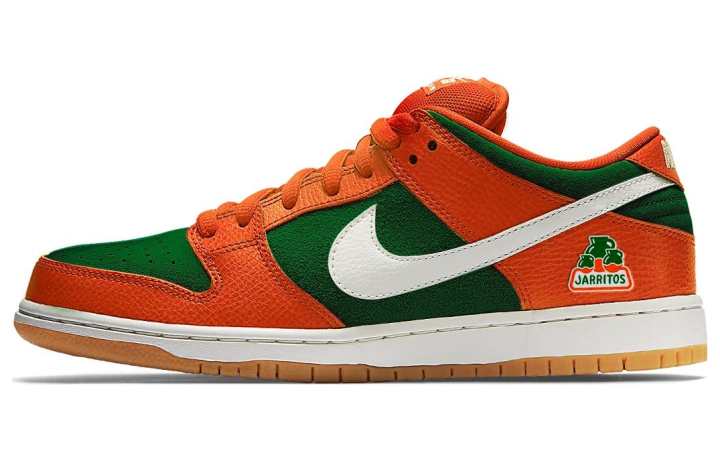 Nike Jarritos x Nike Dunk SB Slip Resistant Cushioning Abrasion Resistant Low top Skateboard Shoes Men's Orange Green