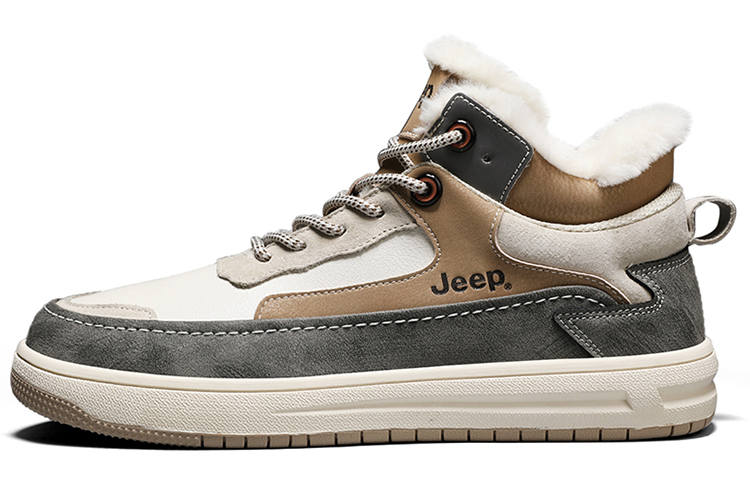 Jeep Thermal Abrasion Resistant Mid top Skateboard Shoes Men's Vintage