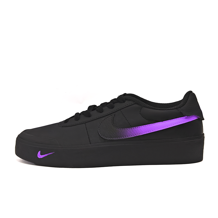 Nike Nike Court Shot Violet Slip Resistant Abrasion Resistant Low top Skateboard Shoes Unisex Black Purple