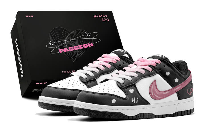 Nike Nike Dunk Romantic Favor, Couple's, Berry Sweetheart, Hand Drawn Graffiti, Classic And Versatile Low top