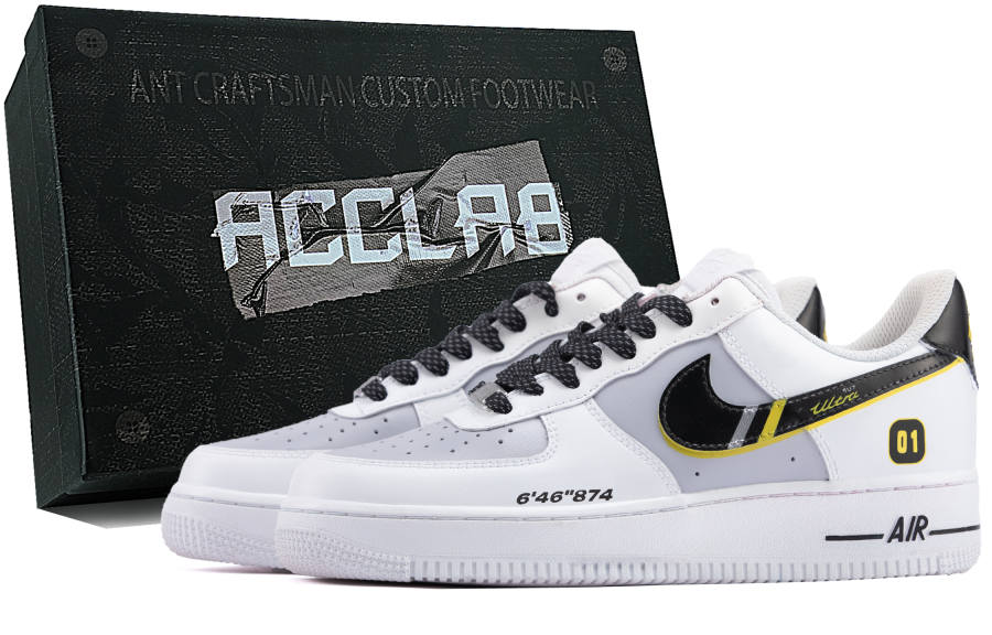 Nike Nike Air Force 1 Abrasion Resistant Low top Skateboard Shoes Unisex Gray White