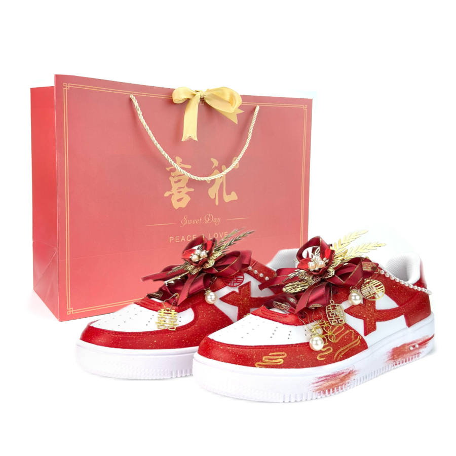 XTEP Air Force 1 Abrasion Resistant, Lightweight, And Breathable Low top Skateboard Shoes Unisex Red