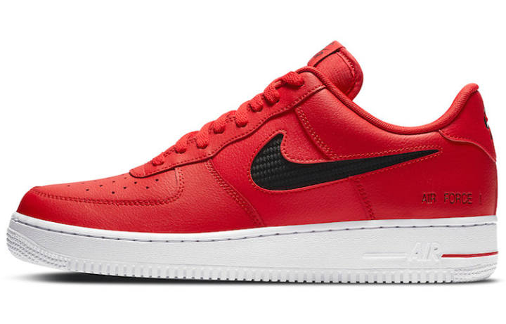 Nike Nike Air Force 1 Low Cut Out Swoosh Red Black